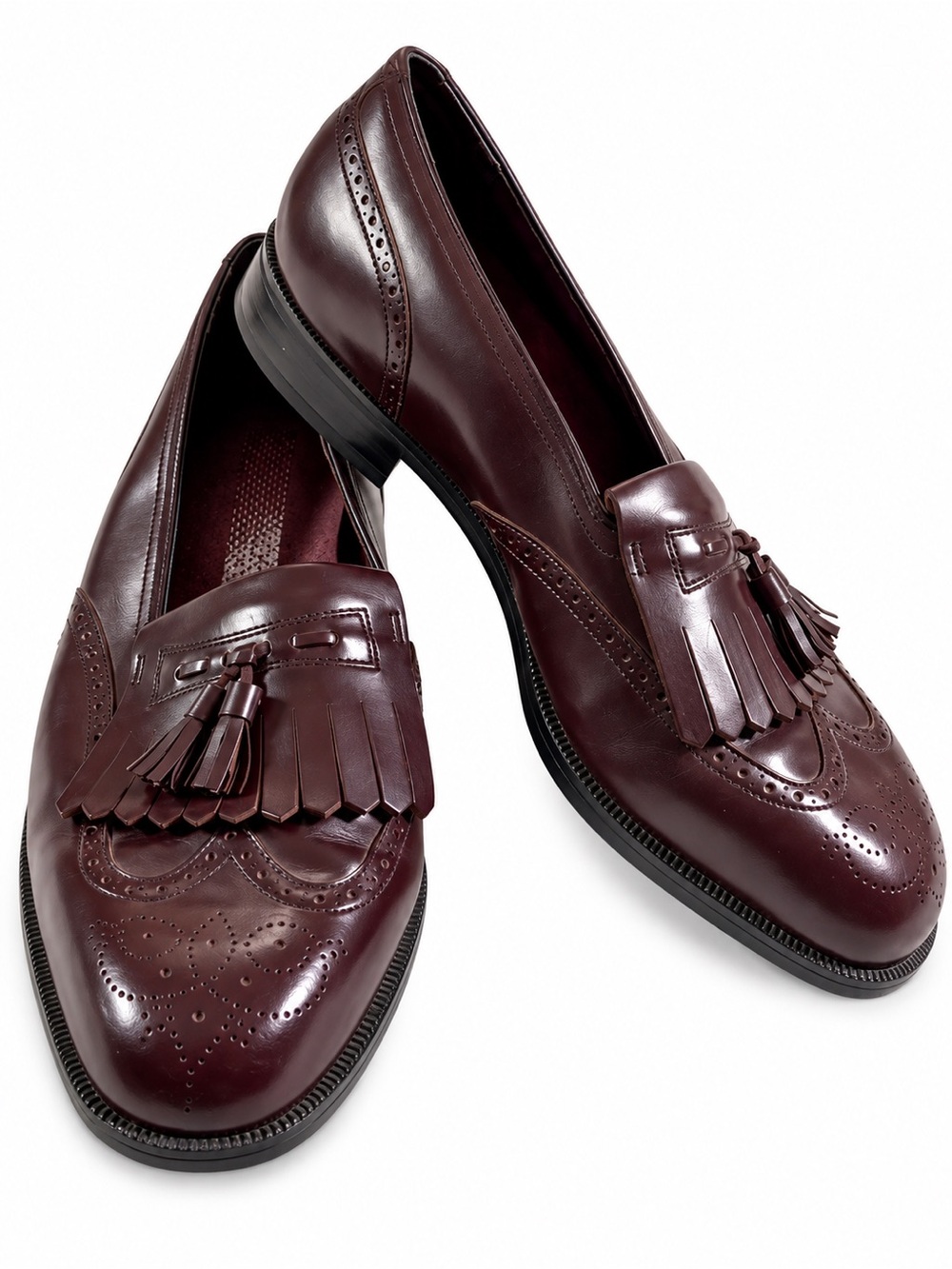 Florsheim Lexington Burgundy Leather Kiltie Tassel Wingtip Loafers Men’s 11 D